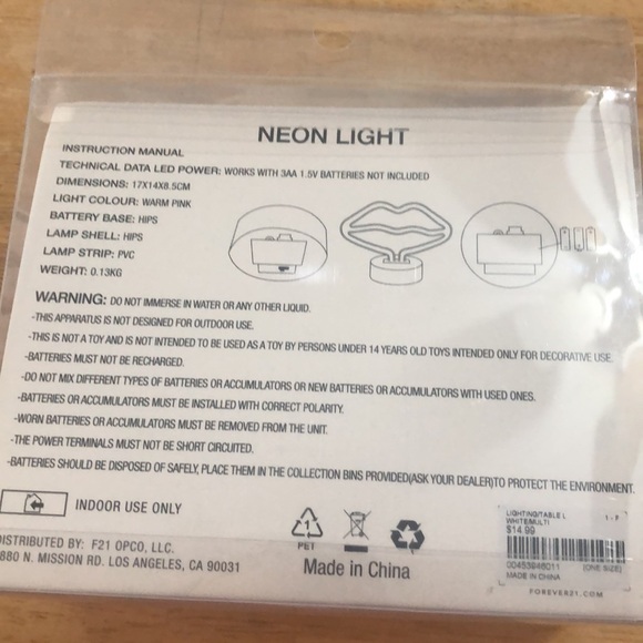 π F21 Lips neon light - Picture 4 of 6